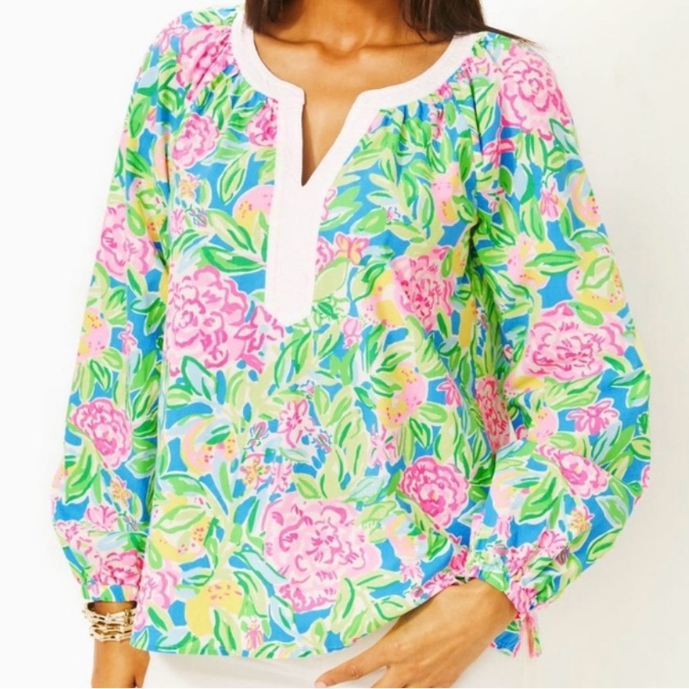NWT XL Lilly Pulitzer Camryn Tunic Multi Grove Garden XL $80